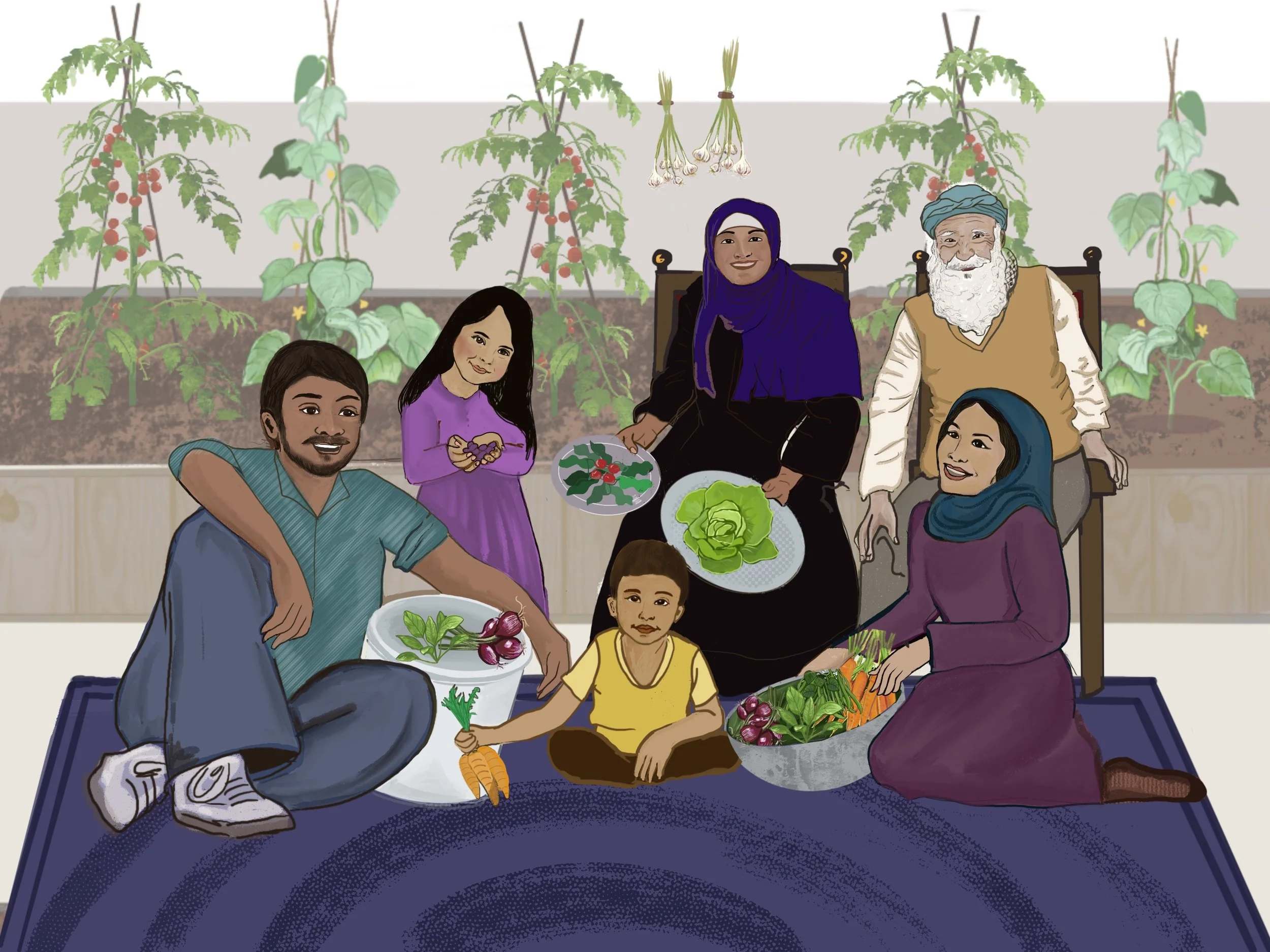 Roof top gardens illustration for Re-Alliance