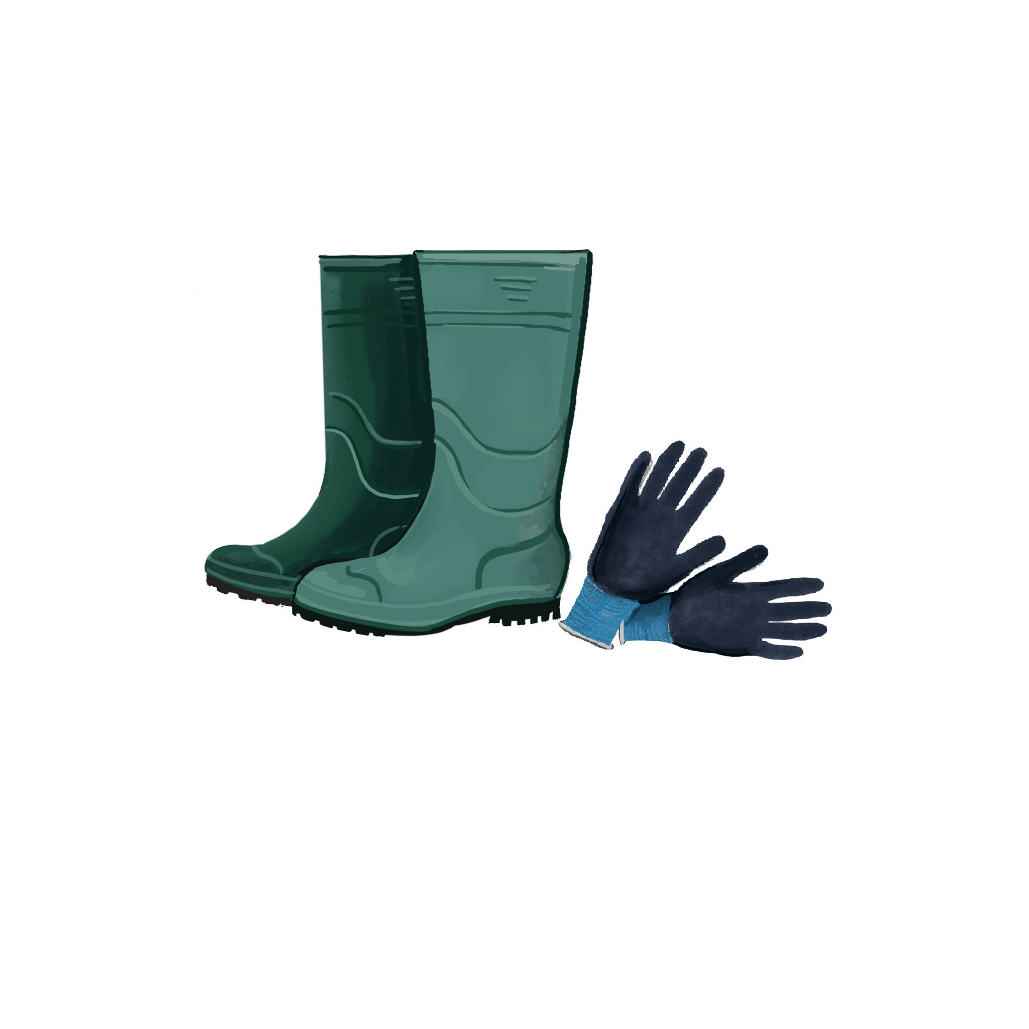 Boots and gloves illustration