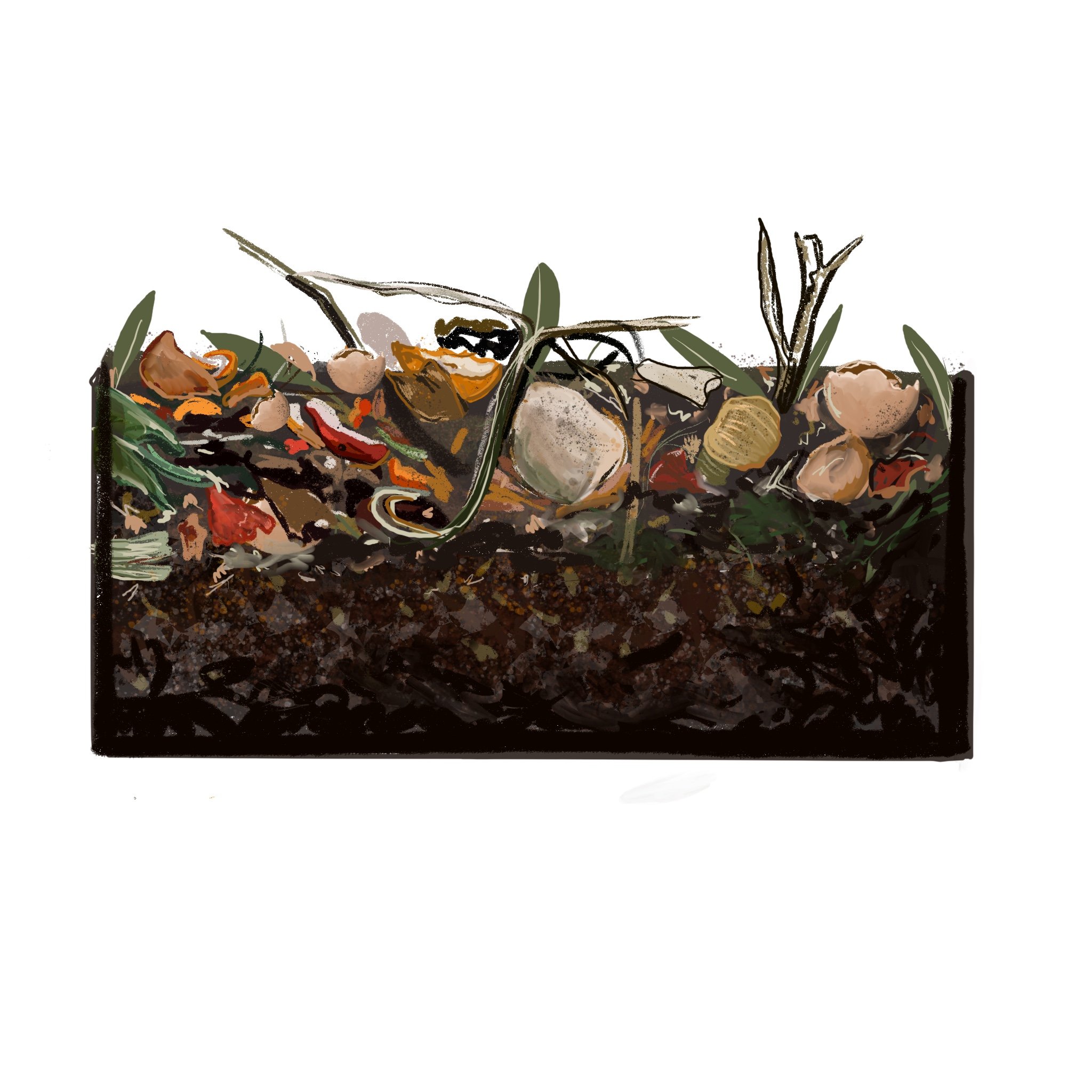 Compost illustration zoom in