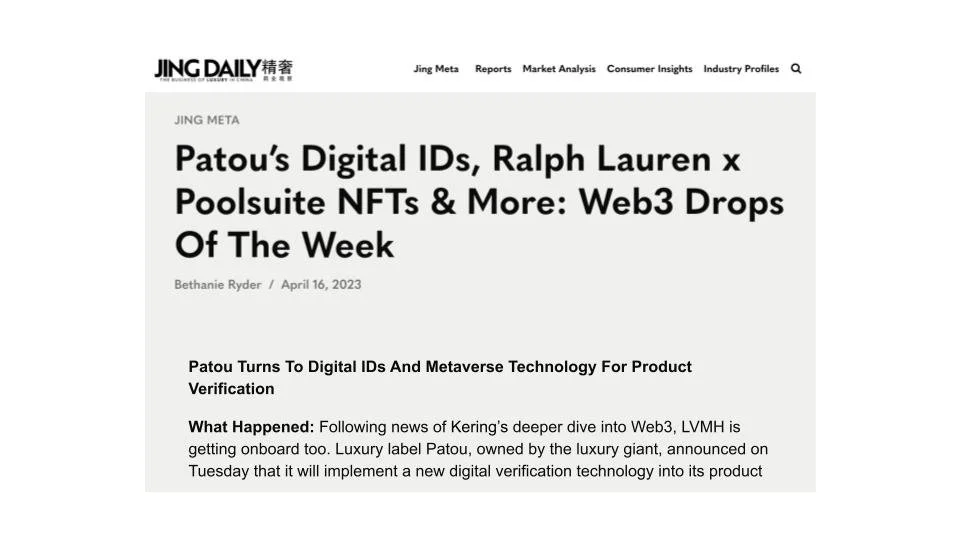 Authentique featured in Jing Daily