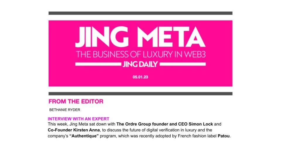 Authentique founder interviewed by Jing Meta