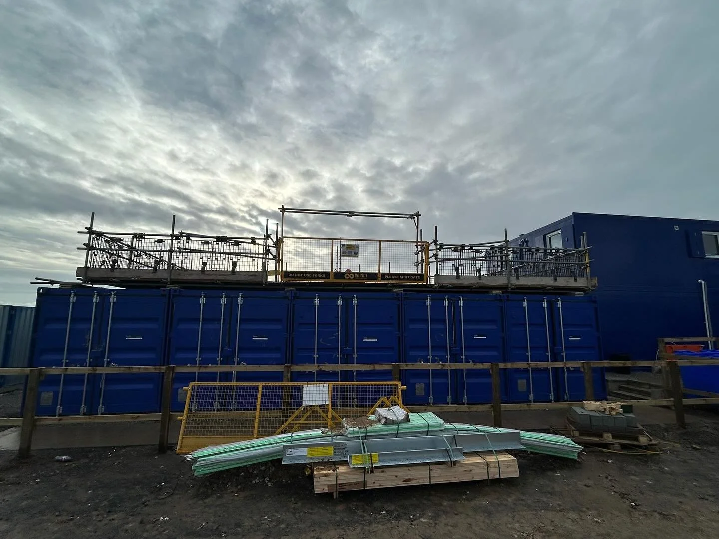 Site set up complete at Hornsea ✅ - storage platform &amp; Artstone rack in place