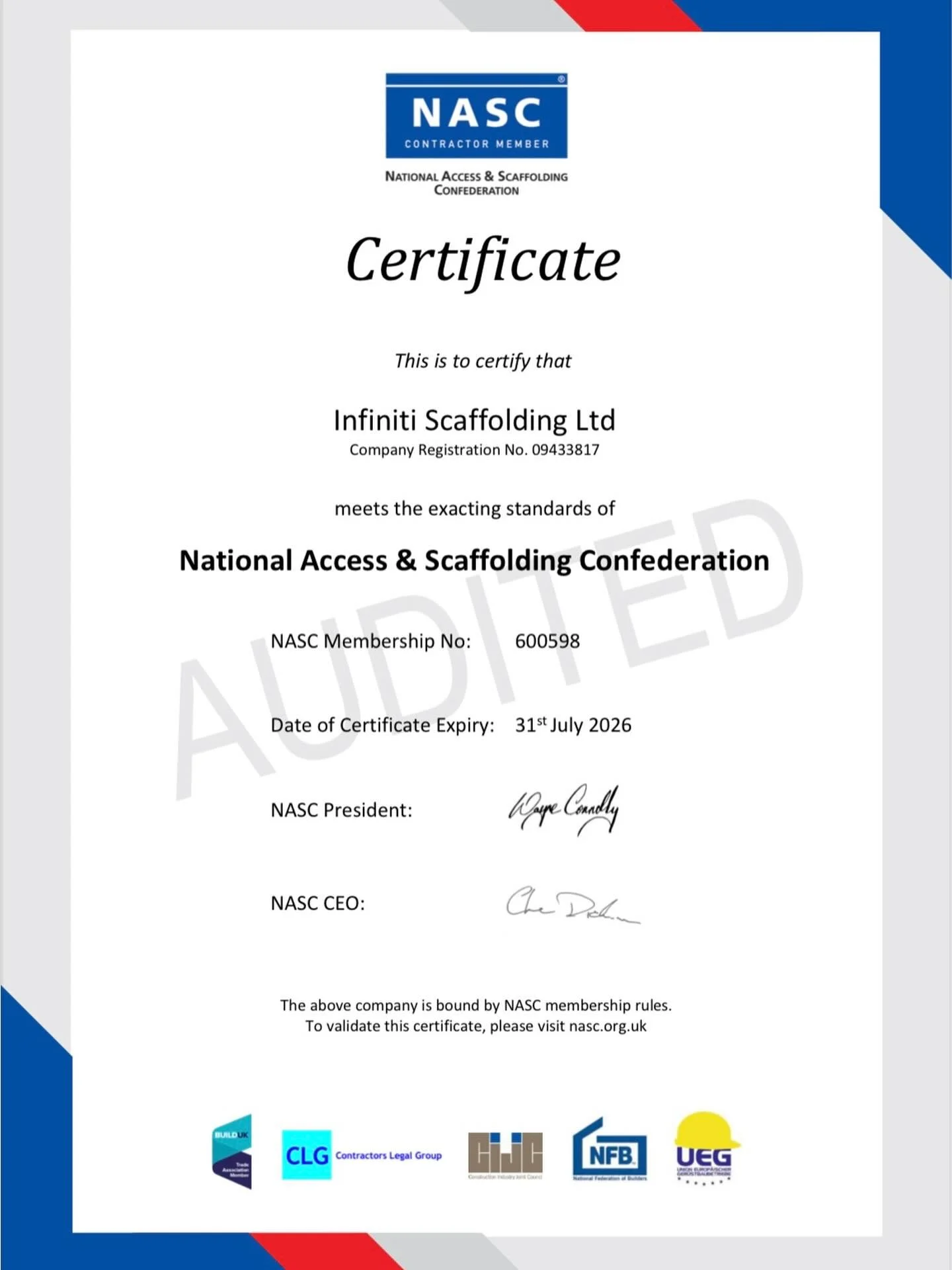 We&rsquo;ve successfully passed our NASC audit and are certified for another year! 🎉

Huge thanks to the whole team for the effort and dedication to maintaining high standards. Here&rsquo;s to another year ♾️