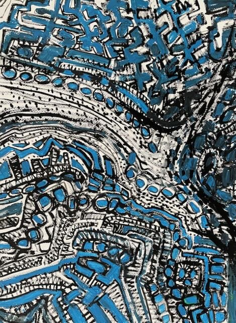 Fractured Grid2 10, ink and gouache on paper, Georgina Read