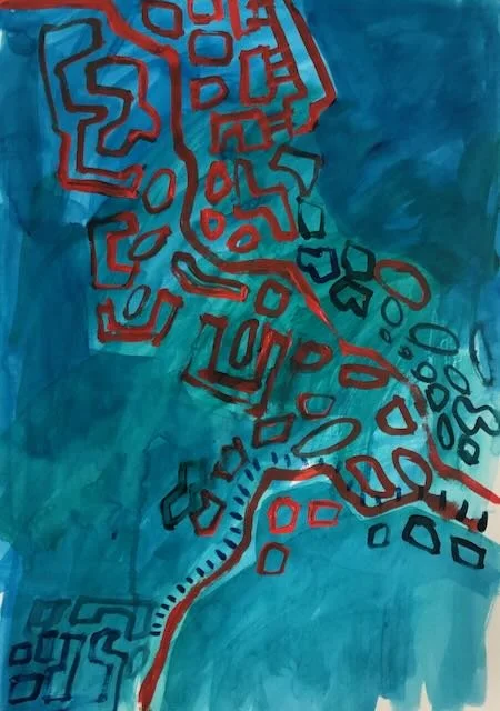Syntax 04, acrylic on paper, Georgina Read