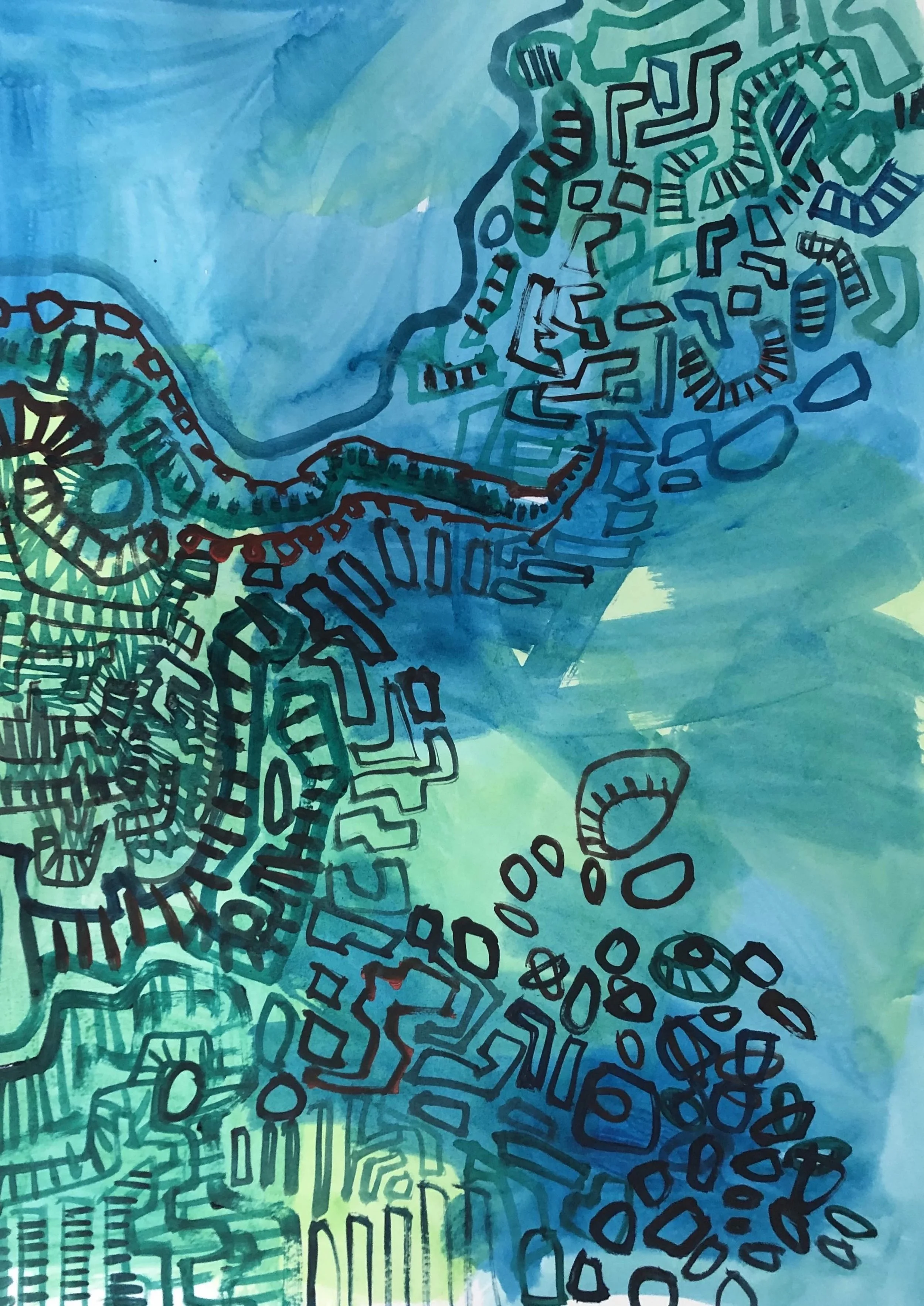 Syntax 05, acrylic on paper, Georgina Read