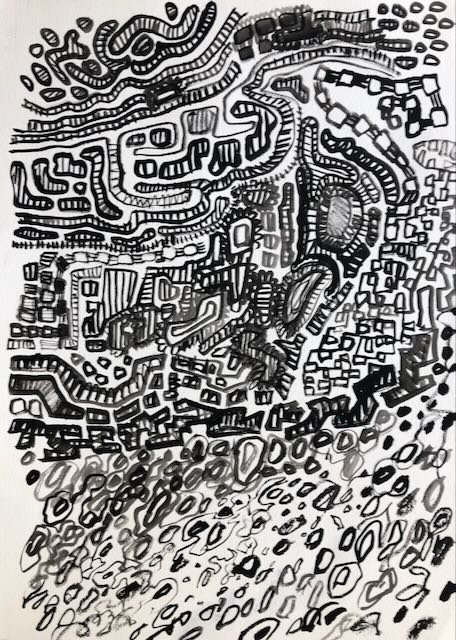 Fractured Grid2 18, ink on paper, Georgina Read