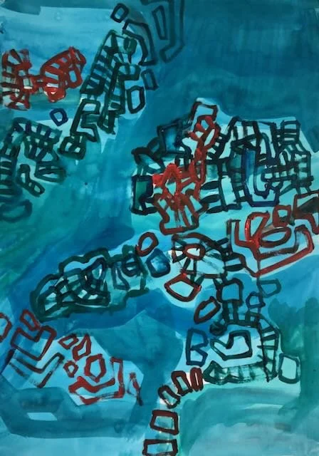 Syntax 06, acrylic on paper, Georgina Read
