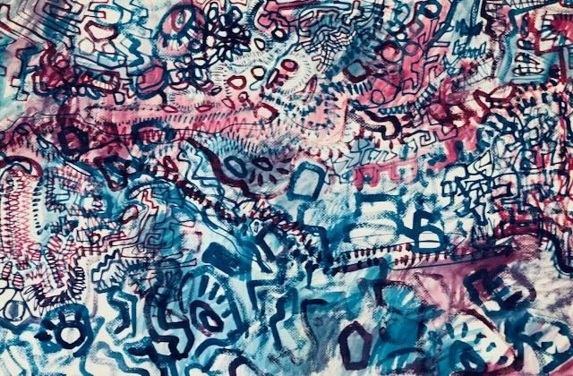 Fractured Grid  08, acrylic on paper 594 x 420 mm, Georgina Read