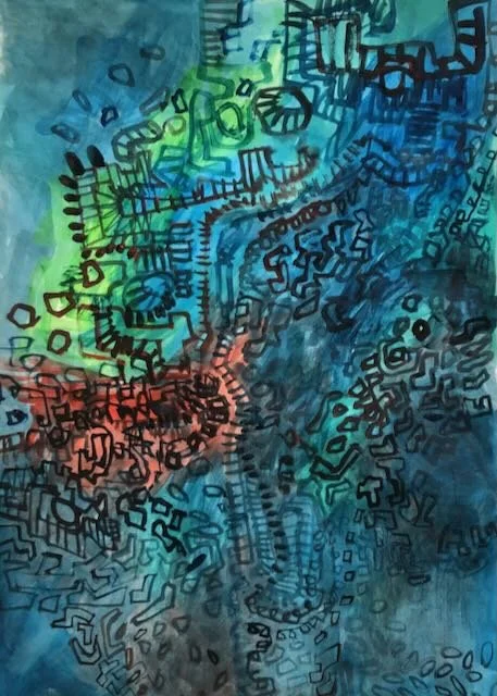 Syntax 02, acrylic on paper, Georgina Read