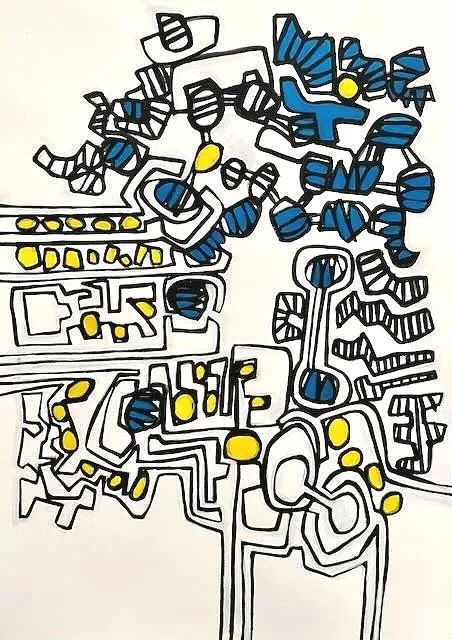 Digital Vectors 10, 100x70cm, gouache on paper, Georgina Read