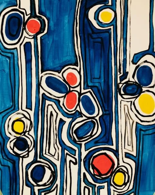 Digital Vectors 12,  29x42cm, gouache on paper, Georgina Read