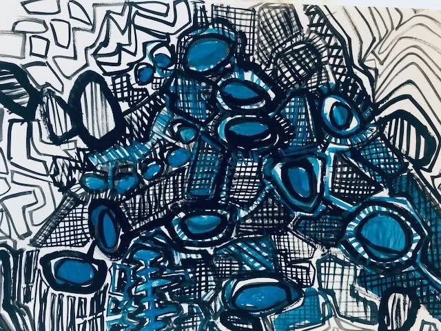 fractured Grid2 09, ink and gouache on paper, Georgina Read