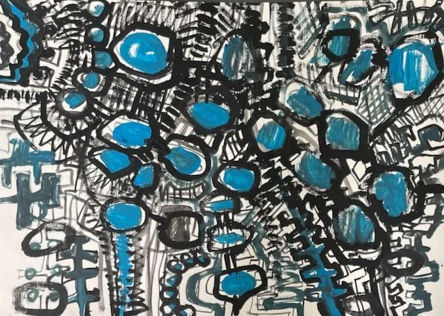 Fractured Grid2 08, ink and gouache on paper, Georgina Read