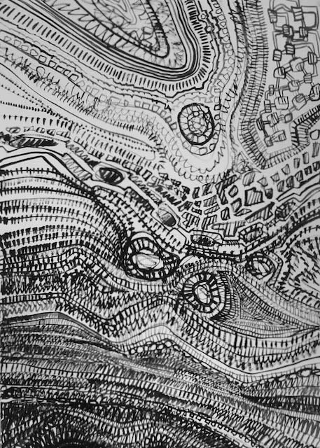 Fractured Grid2  22,  ink on paper, Georgina Read