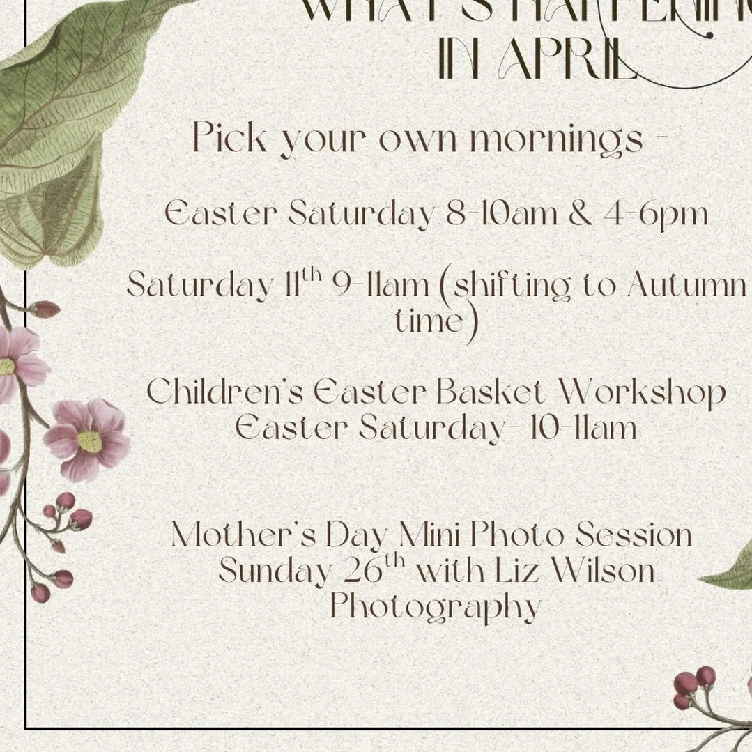 What&rsquo;s on in April did I hear you ask? 

One of my favourite times of year - Easter. Love a long weekend (although they are a distant memory now I&rsquo;m a farmer) and love chocolate. 

I also love the ancient traditions that celebrated the Go