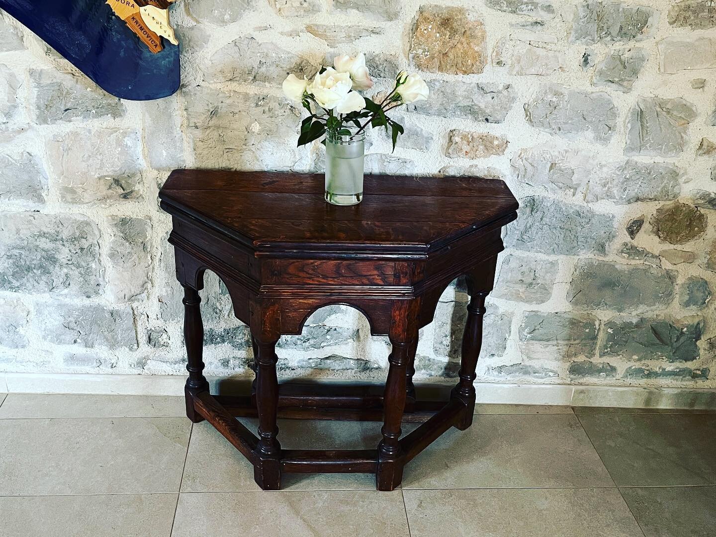 What a mission importing even personal possessions into MNE!  However delighted with the pieces we&rsquo;ve brought over and the 17th century credence table has found its home in the kitchen.