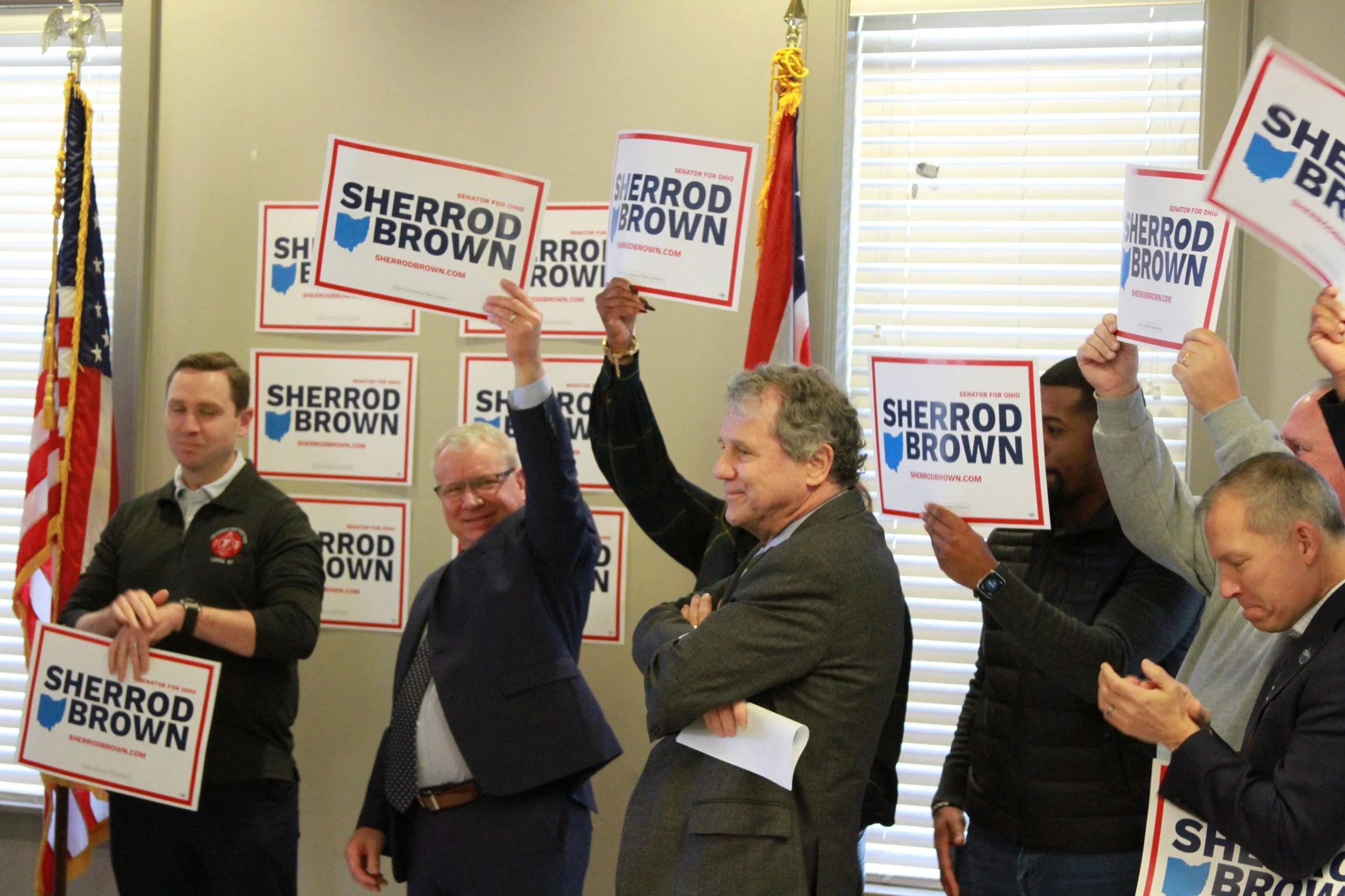 Brown Announces Re-Election at Firefighters Union Hall