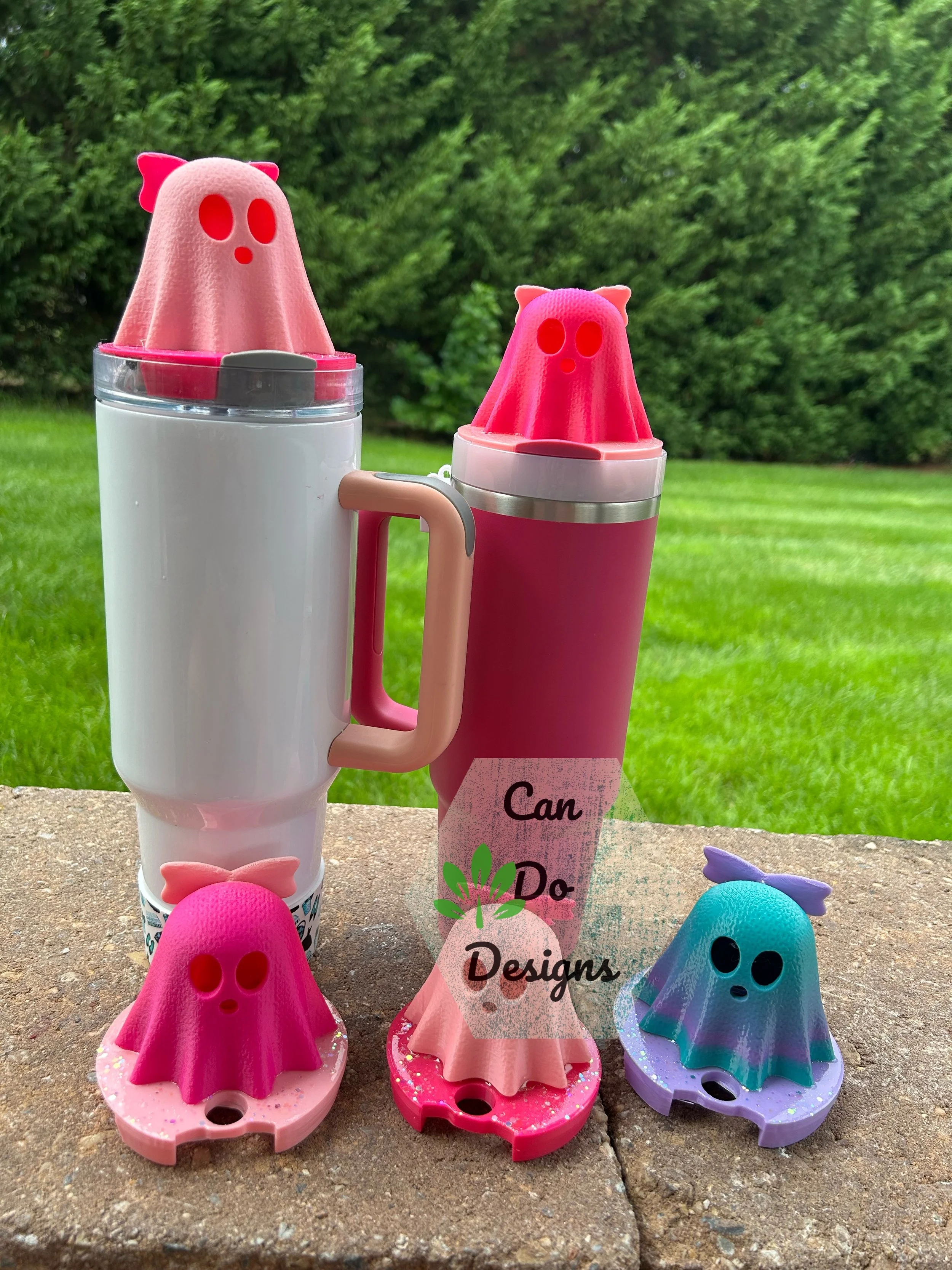 Girly Ghosts Light Up Stanley Quencher lids