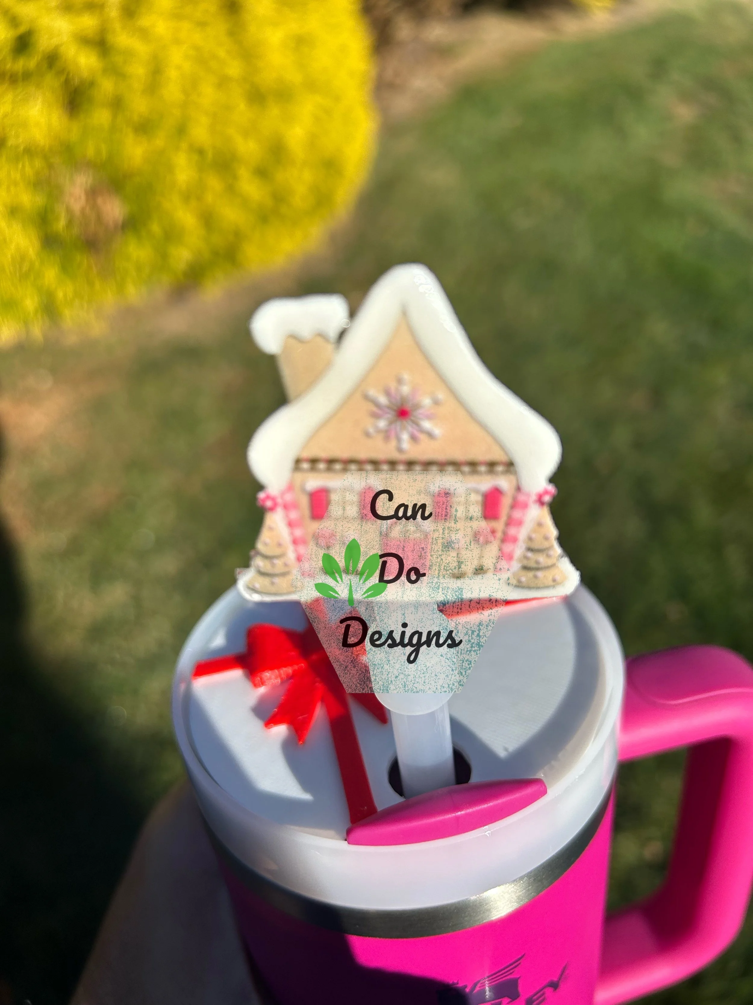 Gingerbread House Straw Topper for 10mm Straws