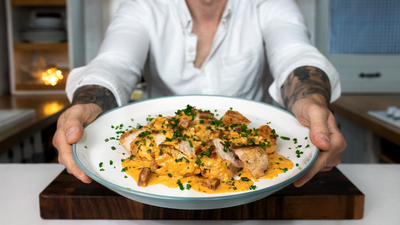Chicken Breast with Chorizo Cream Sauce
