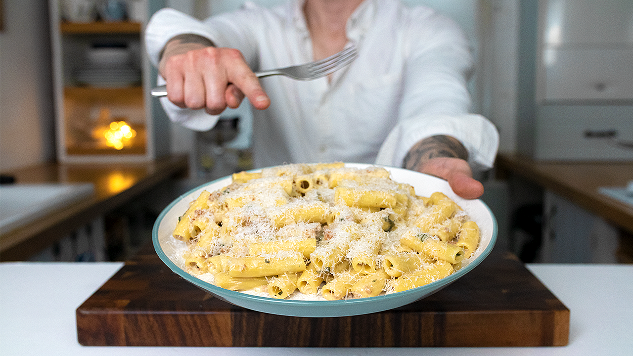 Sausage, Sage & White Wine Cream Tortiglioni