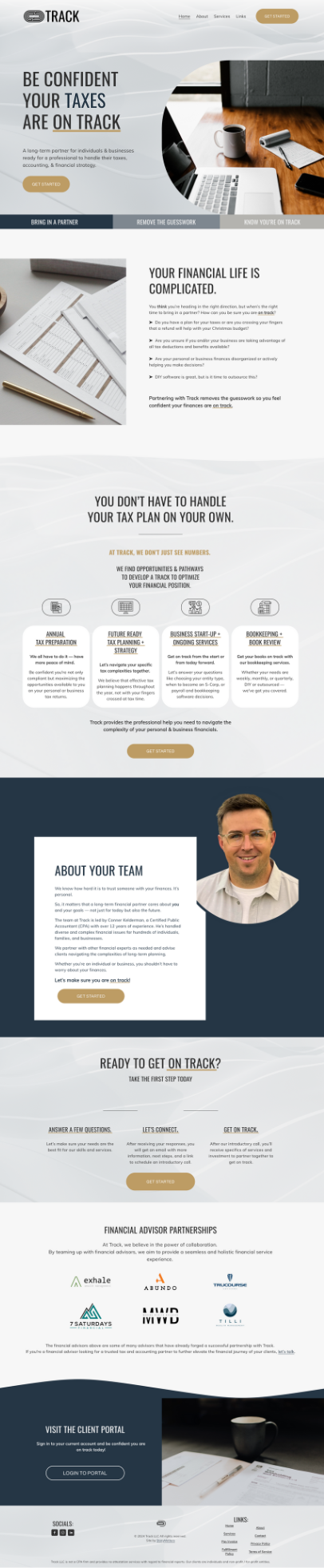 Track, a financial advisors, website design and Storybranded copy