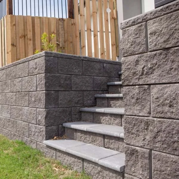 Versawall Reatining Wall and Steps Charcoal