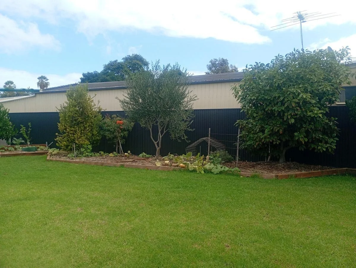 goodneighbour on installation  in garden with trees and grass