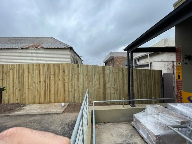 Paling fence installed