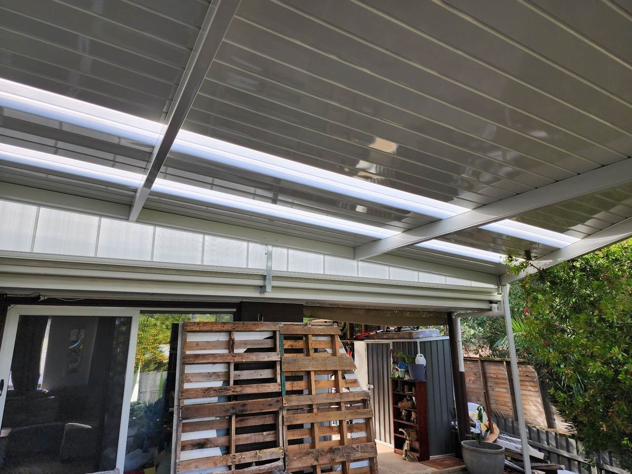 flat raised verandah with polycarbonate