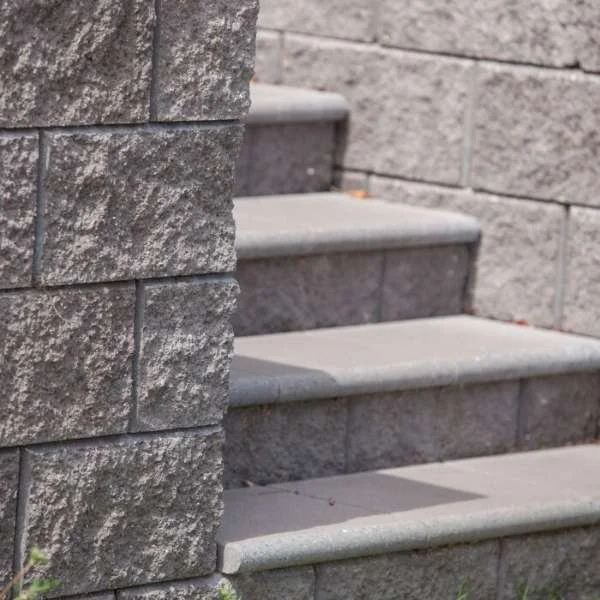 Versawall Reatining Wall and Steps Charcoal