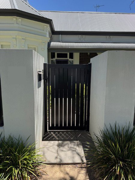 black Vertical Blade Pedestrian Gate