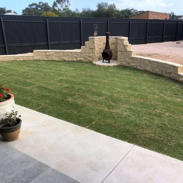 textured Easy Lock Block backyard walling