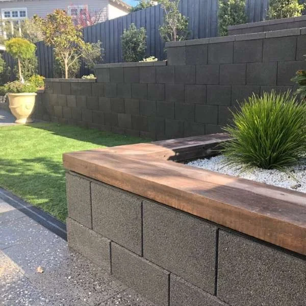 Freestone Block Ebony Exposed garden