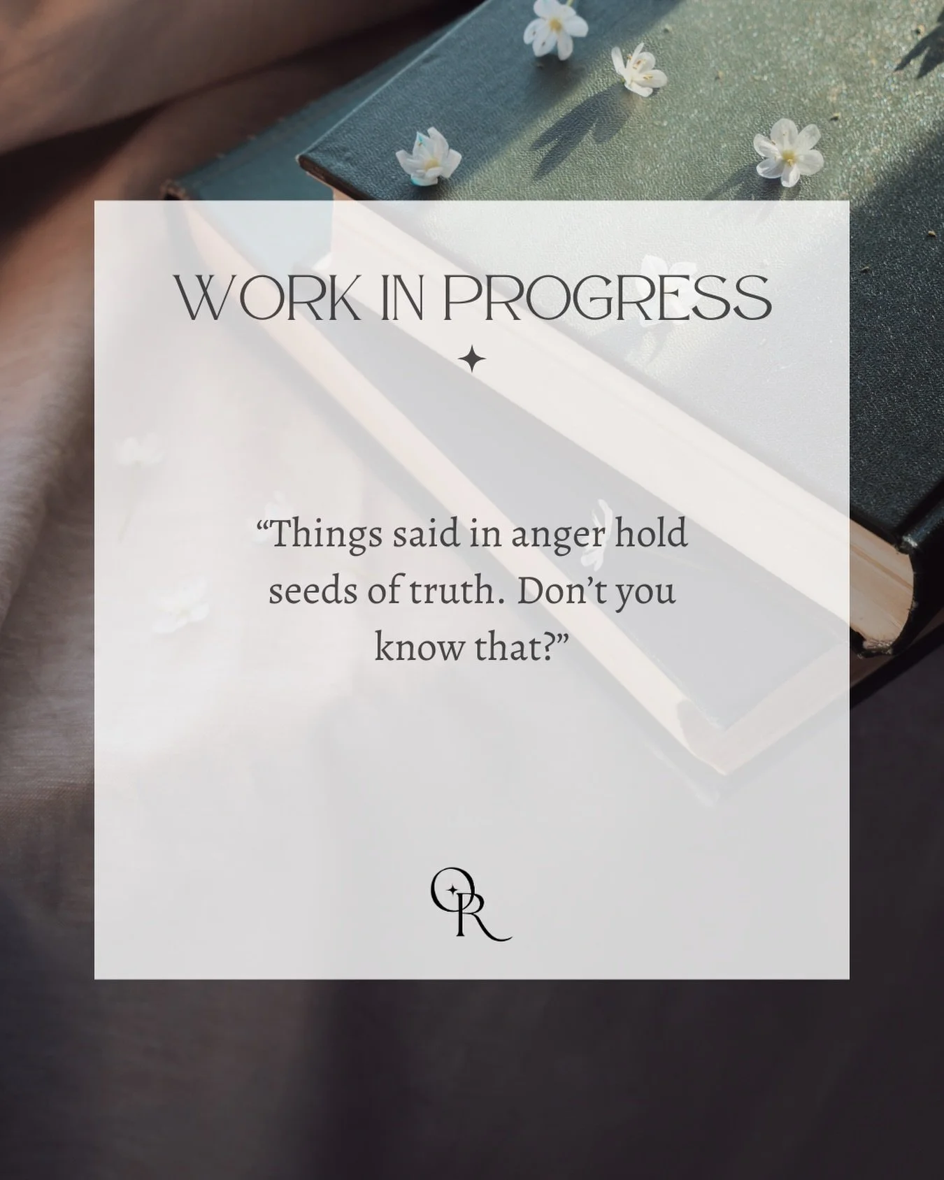 Things said in anger always hold seeds of truth, and they&rsquo;re often words you can&rsquo;t take back. No matter how many times you apologise, always be careful with your words.

✨
xx

#wipwednesday #wipwednesdays #writerwednesday #bookstagram #ma