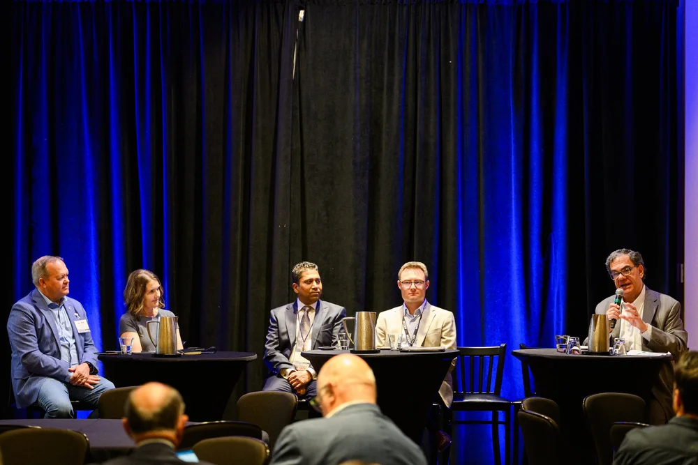 L-R: Sen. Matt Boehnke, WA Legislature; Rep. Britt Raybould, ID Legislature; Shri Madiwal, Vancouver Fraser Port Auth.; Jason Smeak, AECOM; Ted Prince, Tri-Cities Intermodal