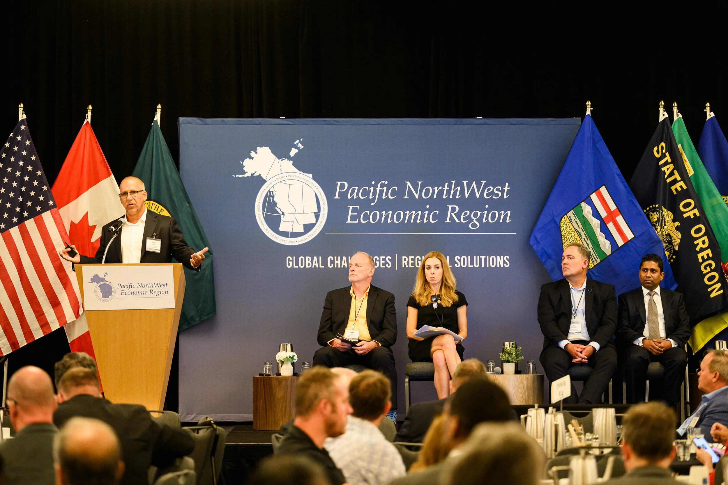 L-R: John Wolfe, NWSA; Rep. Jake Fey, WA Legislature; Lori Otto Punke, WCIT; Joe Kramek, World Shipping Council; Shri Madiwal, Vancouver Fraser Port Auth.