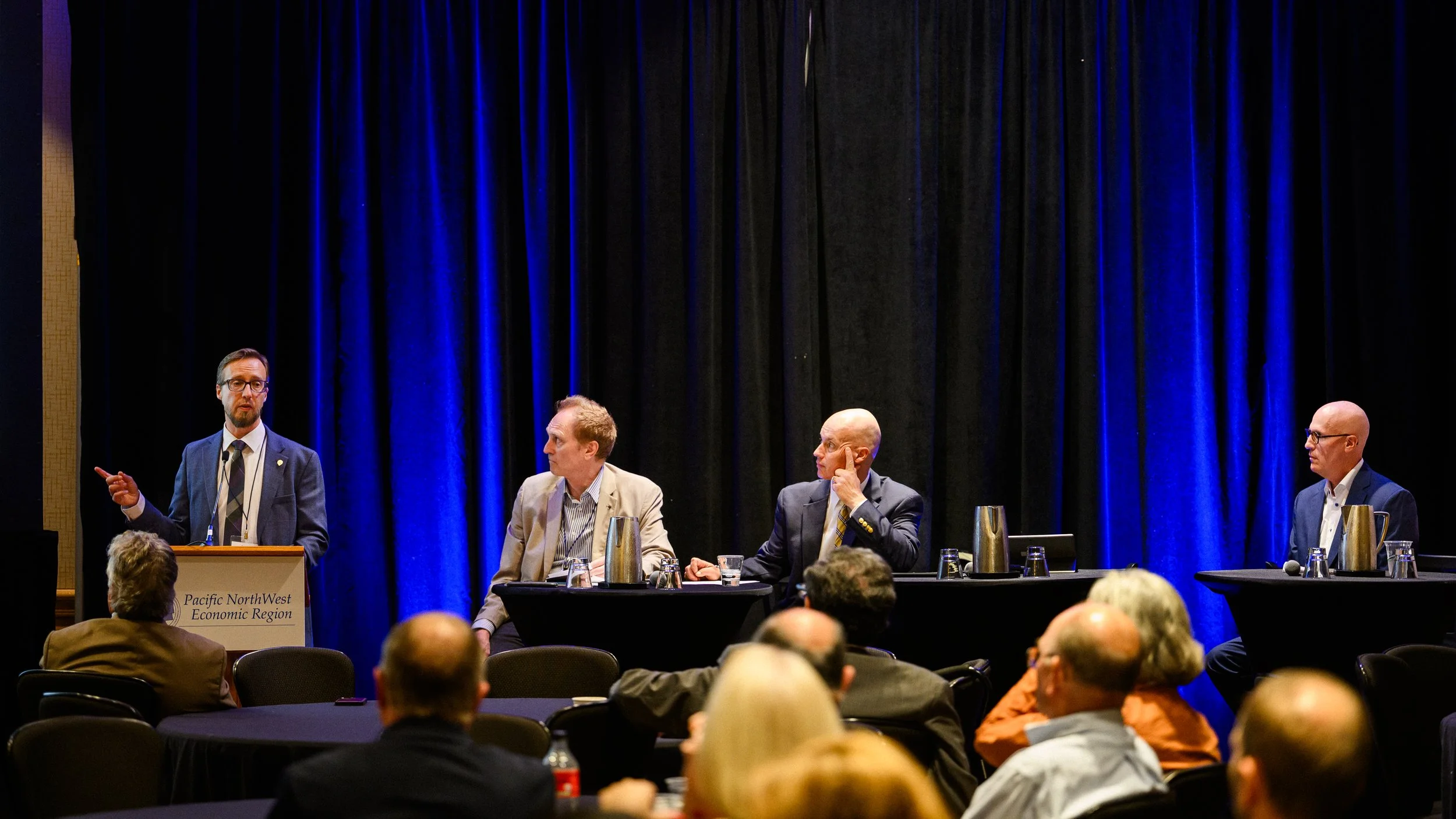 L-R: Jason Biggs, WSDOT; David Hoff, Ledcor; Johan Hellman, BSNF; Rob Berman, HDR