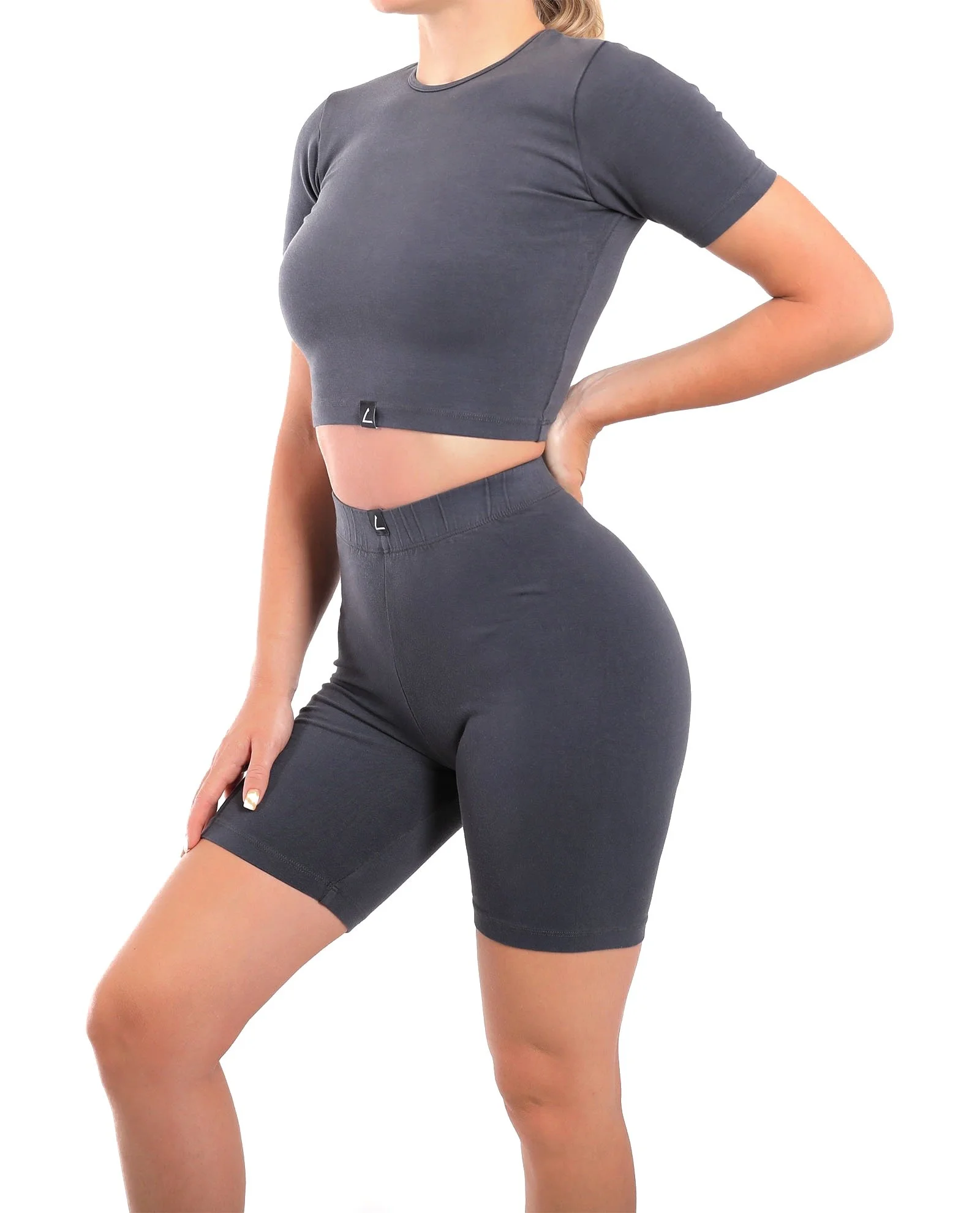 Cotton Rich Women's Spandex Cropped Tee
