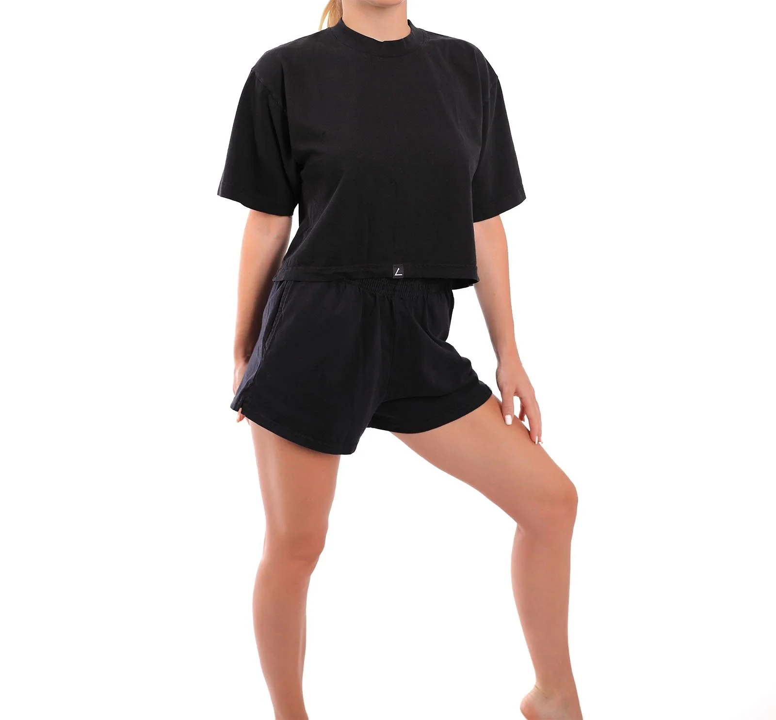 Cotton Rich Heavy Jersey Women's shorts in Black