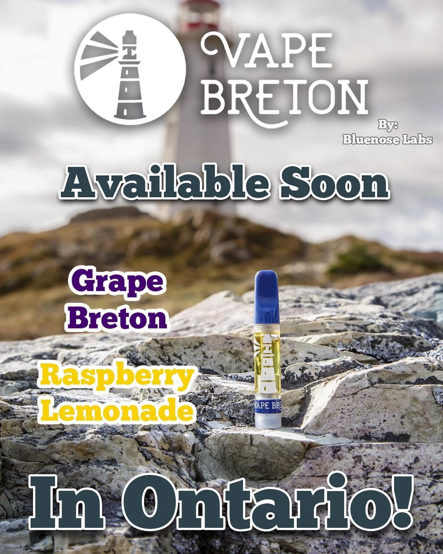 ATTENTION ONTARIO!!!

The crew at Bluenose Labs are very pleased to announce that two of our top selling Vape Breton vapes, Grape Breton 🍇 &amp; Raspberry Lemonade 🍋, will be soon be available at the OCS!!! Huge shoutout to our incredible team for 