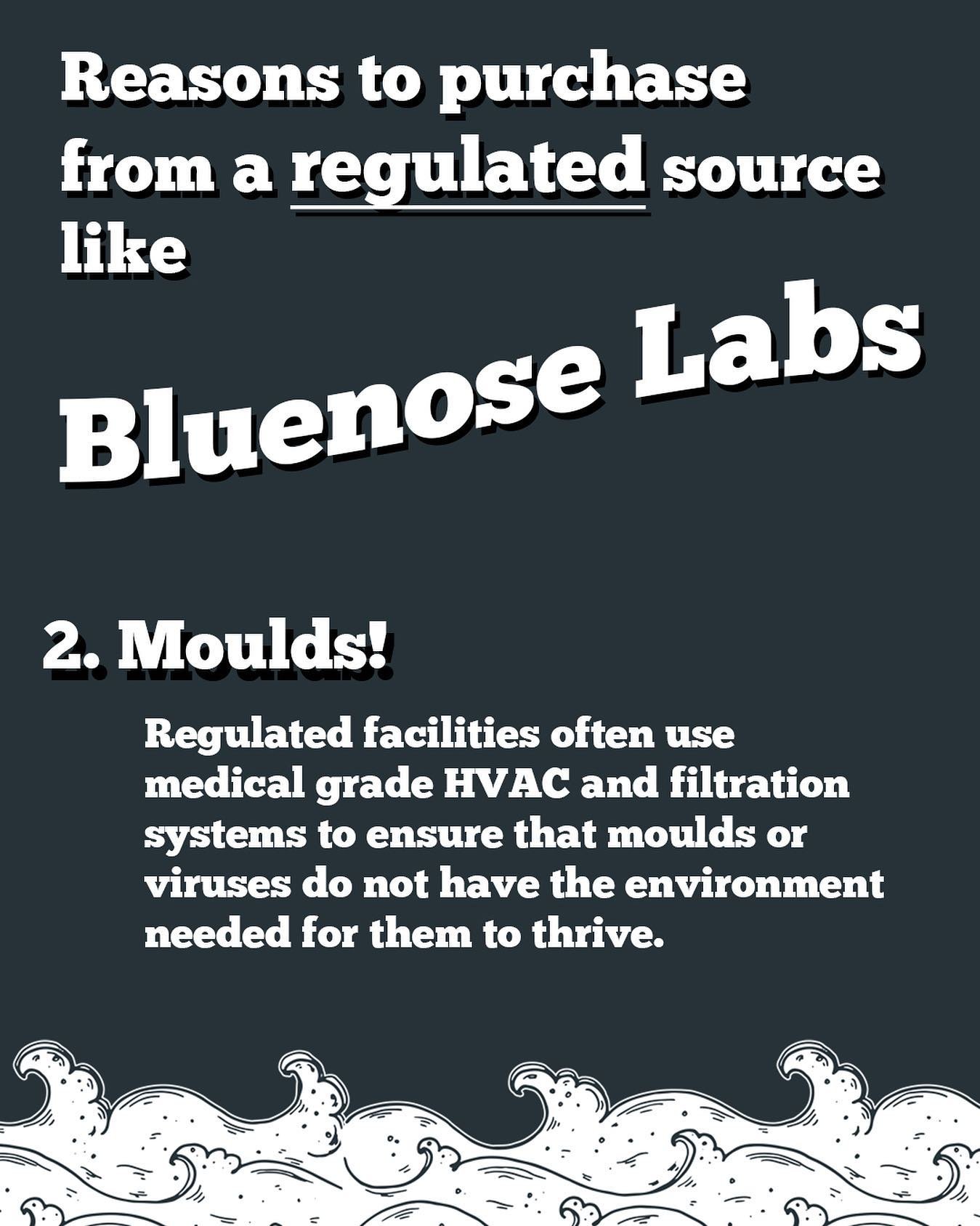 Why purchase from a regulated source like Bluenose Labs? 

Licensed producers, like Bluenose Lab, have extensively designed their facilities to help eliminate the risks of moulds and contamination. 

Utilizing HEPA and MRV-13 filters, as well as stri