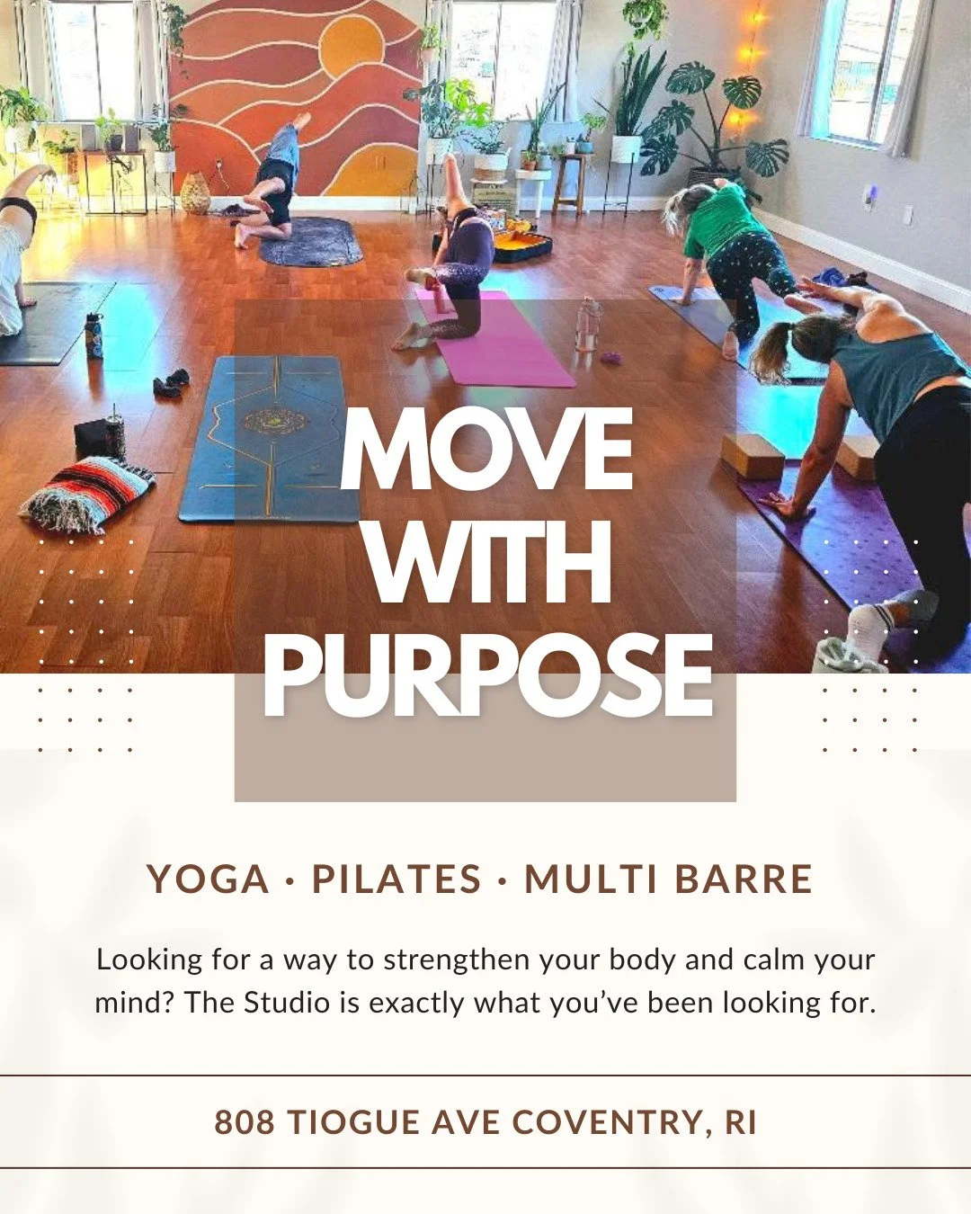 This space was built for exactly this: moving with intention, breathing a little deeper, and leaving feeling like yourself again. 🌞

New members: 2 weeks unlimited classes for $35. Yoga, Pilates, Multi Barre. Try them all.

Link in bio. We'll see yo