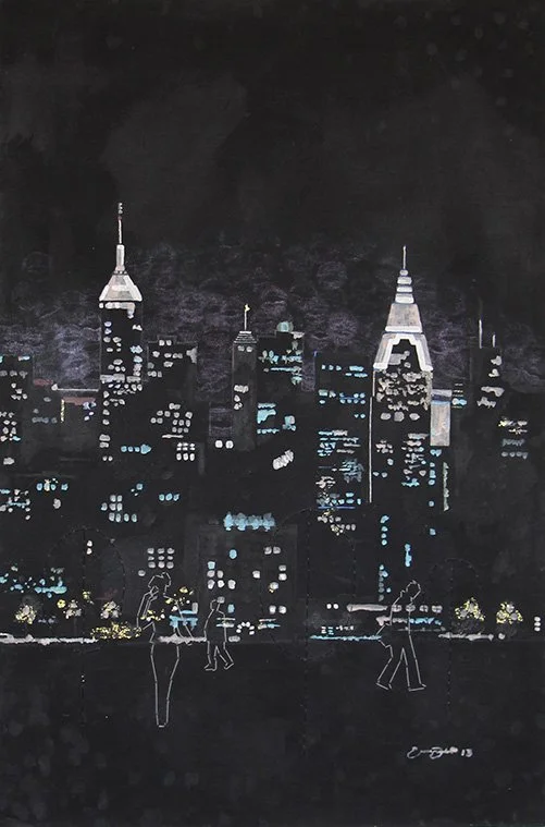 New York Color 2013 // Acrylic, Nail Polish, Thread on Wood 37" x 24" 