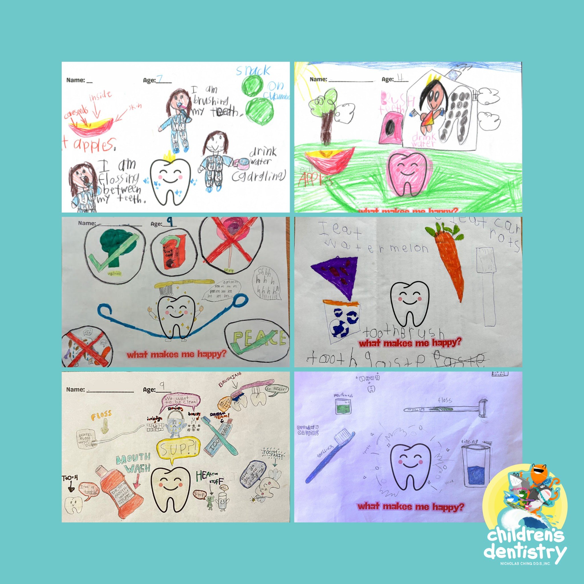 We're flossed away by all the amazing entries for our What Makes Your Teeth Happy contest! Our young patients really brushed up on their oral hygiene, and we couldn&rsquo;t be prouder.

Here are just a few of the fantastic entries we received. Thank 