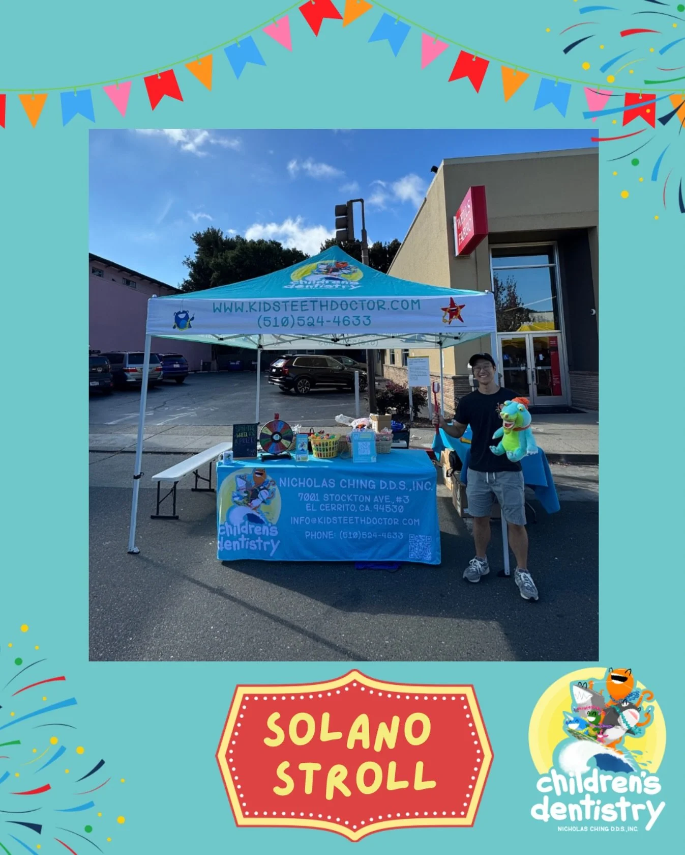 Dr. Nick and our team are at Solano Stroll today! 🦷✨ We&rsquo;re here to celebrate little smiles, share tips for healthy teeth, and hand out some fun goodies. Come by the Wells Fargo parking lot, say hi, and join us in spreading big smiles in our co