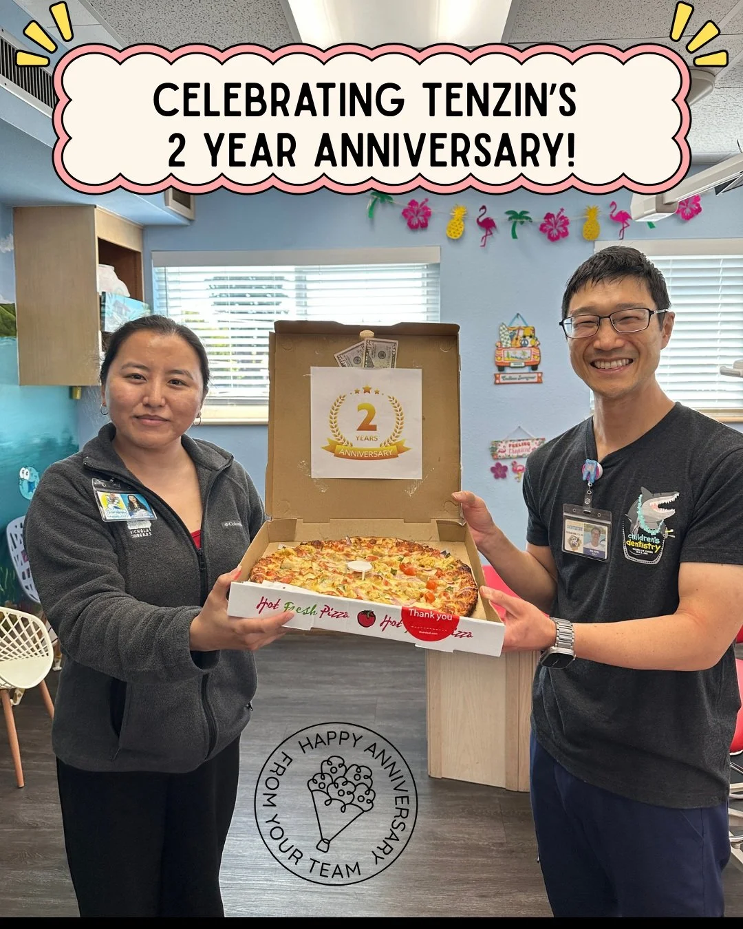 Last week, we celebrated Tenzin's 2-year work anniversary! 🎉
As our Patient Care Coordinator, Tenzin helps make every visit to Children's Dentistry a welcoming and positive experience for our patients and families. Her kindness, dedication, and frie