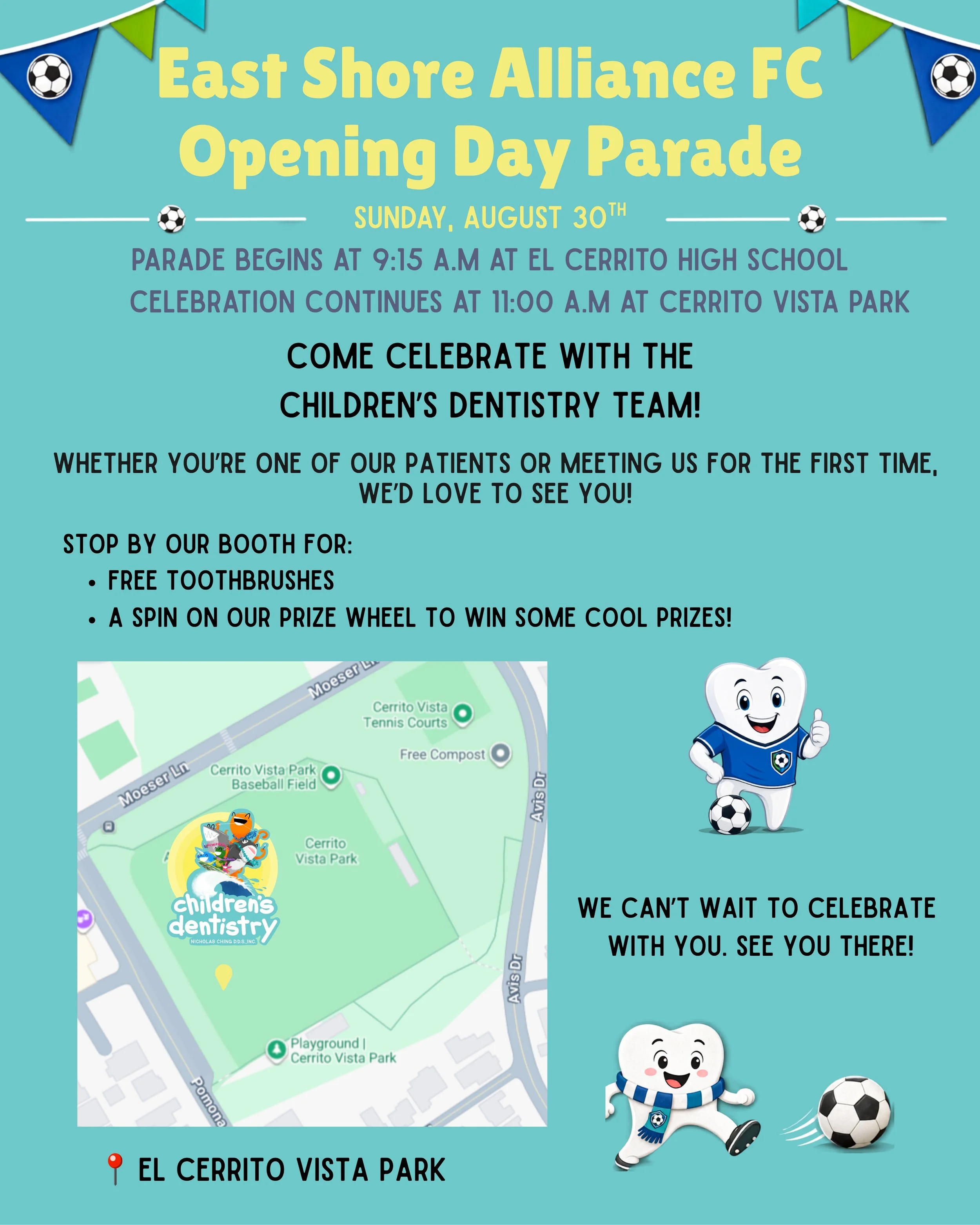 ⚽️ We&rsquo;re bringing some extra smiles to Eastshore Alliance FC&rsquo;s Opening Day Celebration! 🦷💙

Following the morning parade, the celebration continues at Cerrito Vista Park at 11:00 AM. Look for the Children&rsquo;s Dentistry booth, meet o