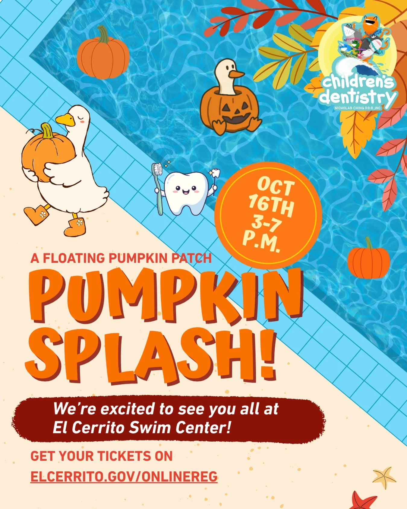 🎃💦 See you at the Pumpkin Splash!
We&rsquo;re excited to support another fun event for our El Cerrito community! Join us October 16th from 3&ndash;7 PM for a floating pumpkin patch and some fall family fun. 🍂🧡
Grab your tickets and get ready to m